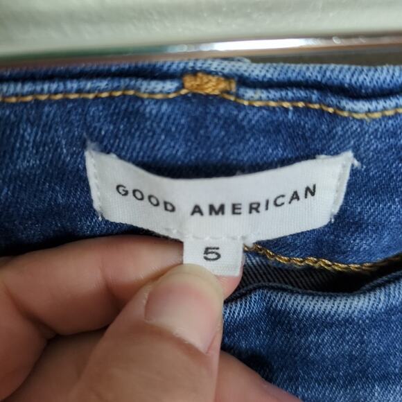 GOOD AMERICAN Power Stretch Pull-On Straight Jeans Indigo490 Women's 5 / 2XL - Picture 4 of 7